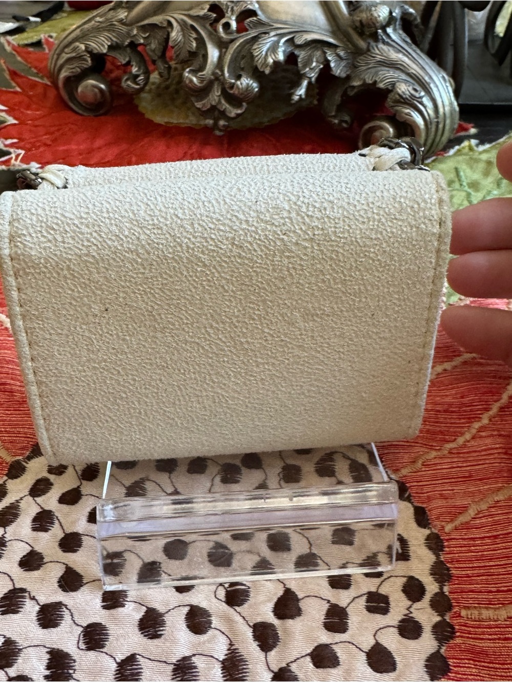 Stella McCartney Cream Woven-Edge Chain Small Wallet NWOT - Picture 3 of 13